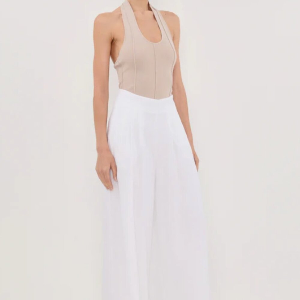 NWT DISSH - CODY WHITE WIDE LINEN PANT